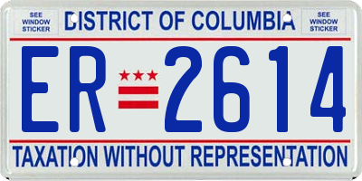 DC license plate ER2614