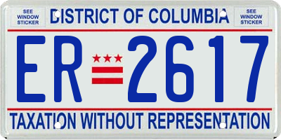 DC license plate ER2617