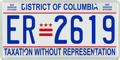 DC license plate ER2619