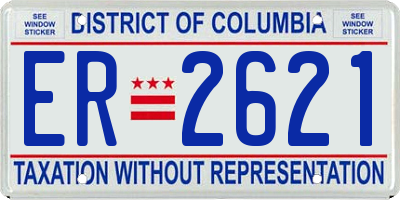 DC license plate ER2621
