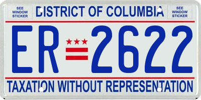 DC license plate ER2622