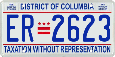 DC license plate ER2623