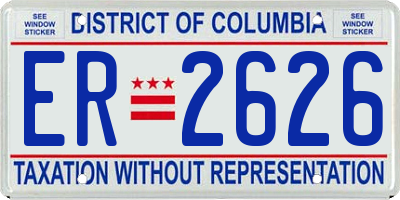 DC license plate ER2626