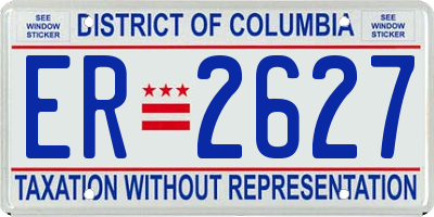 DC license plate ER2627