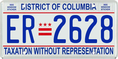 DC license plate ER2628