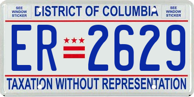 DC license plate ER2629