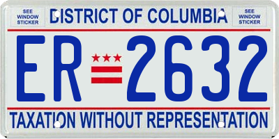 DC license plate ER2632