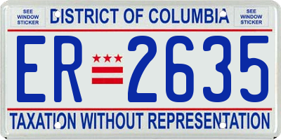 DC license plate ER2635