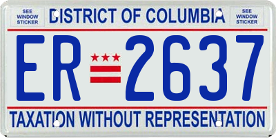 DC license plate ER2637