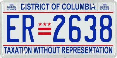 DC license plate ER2638