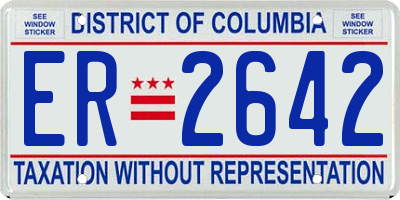 DC license plate ER2642