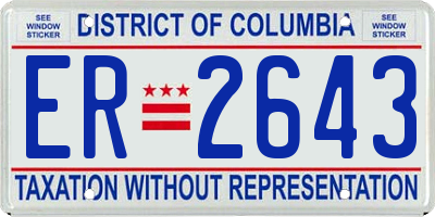 DC license plate ER2643