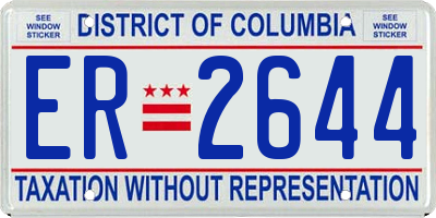 DC license plate ER2644