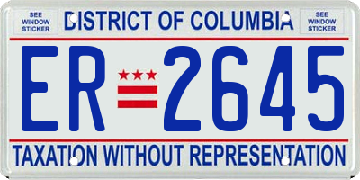 DC license plate ER2645