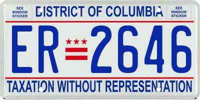 DC license plate ER2646