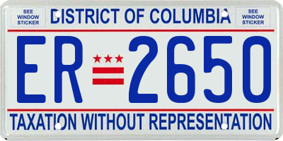 DC license plate ER2650