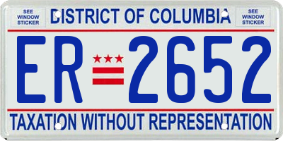 DC license plate ER2652