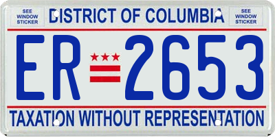 DC license plate ER2653