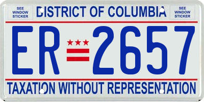 DC license plate ER2657