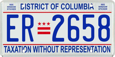 DC license plate ER2658