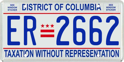 DC license plate ER2662