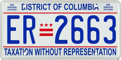 DC license plate ER2663
