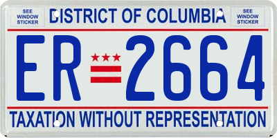 DC license plate ER2664