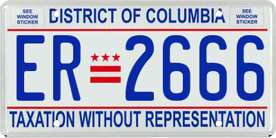 DC license plate ER2666