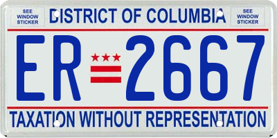 DC license plate ER2667