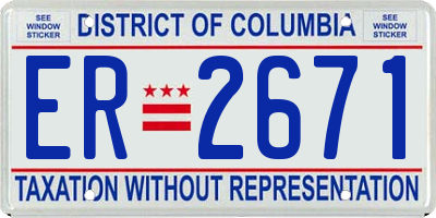 DC license plate ER2671