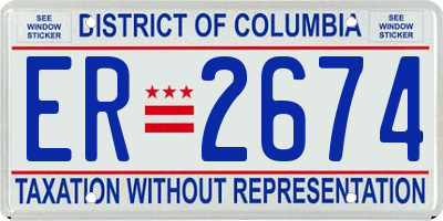 DC license plate ER2674