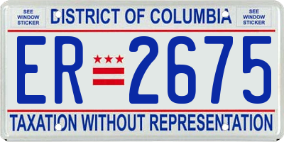 DC license plate ER2675