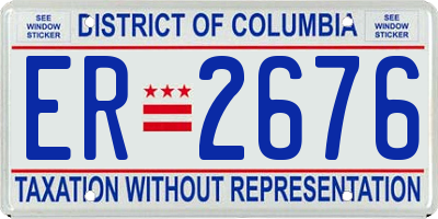 DC license plate ER2676