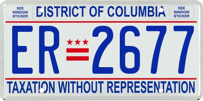 DC license plate ER2677