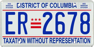 DC license plate ER2678