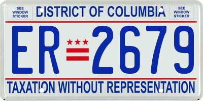 DC license plate ER2679