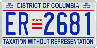 DC license plate ER2681