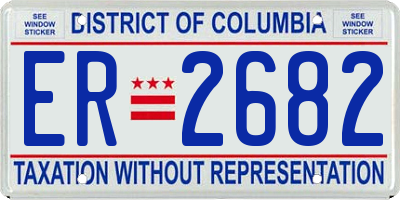 DC license plate ER2682