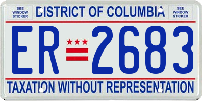 DC license plate ER2683