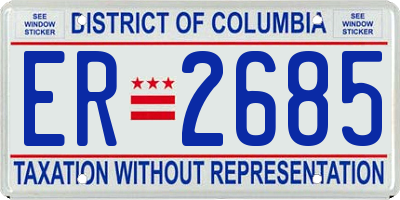 DC license plate ER2685