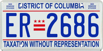 DC license plate ER2686