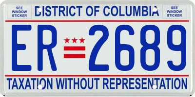 DC license plate ER2689