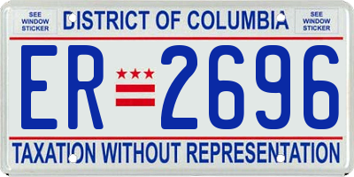 DC license plate ER2696