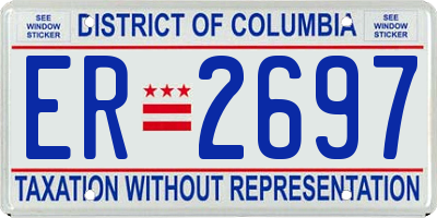 DC license plate ER2697