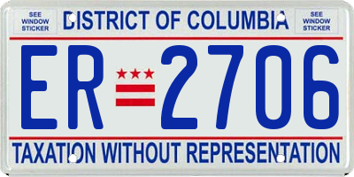 DC license plate ER2706