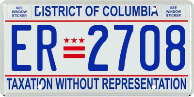 DC license plate ER2708