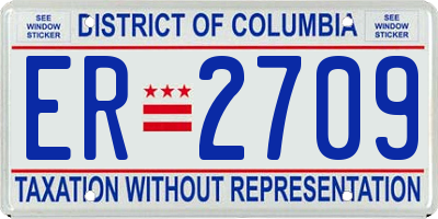 DC license plate ER2709