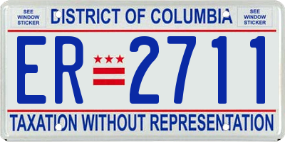 DC license plate ER2711