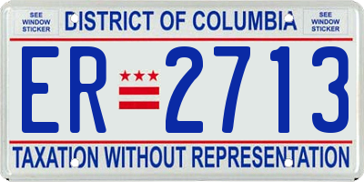 DC license plate ER2713