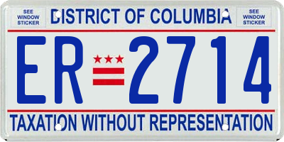 DC license plate ER2714